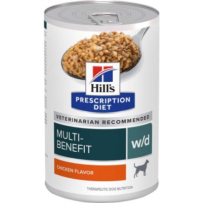 Ração Úmida Hills Prescription Diet Lata W/D Controle Peso e Glicêmico Cães Adultos - 370g