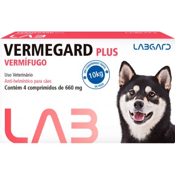 Vermífugo Labgard Vermegard Plus para Cães de 10kkg - 4 Comprimidos