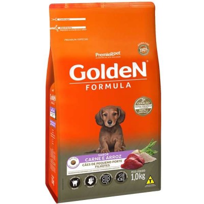 Ração Golden Formula Cães Filhotes Raças Pequenas Sabor Carne e Arroz - 1kg