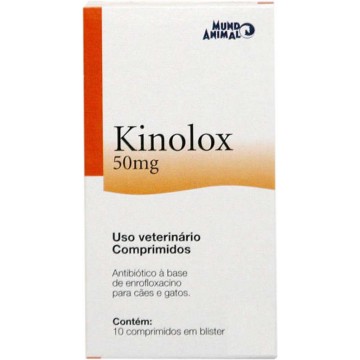 Antibiótico Mundo Animal Kinolox 50 mg  -10 Comprimidos