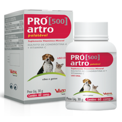 Suplemento Vitamínico e Mineral Pro Artro 500 - 60 Comprimidos