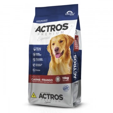 Ração Actros Premium Especial Cães Adultos Carne e Frango - 15kg 