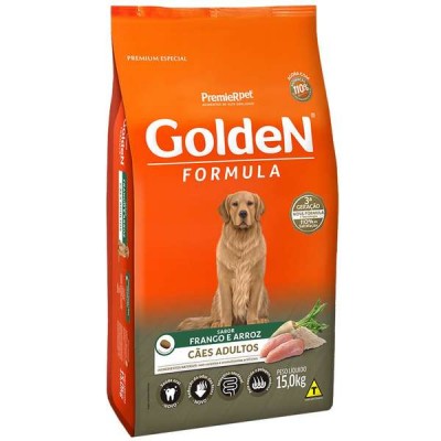 Ração Golden Formula Cães Adultos Sabor Frango e Arroz - 15kg + Bifinho de Brinde