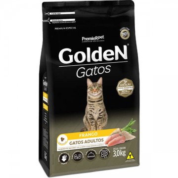 Ração Golden Gatos Adultos Sabor Frango - 3kg