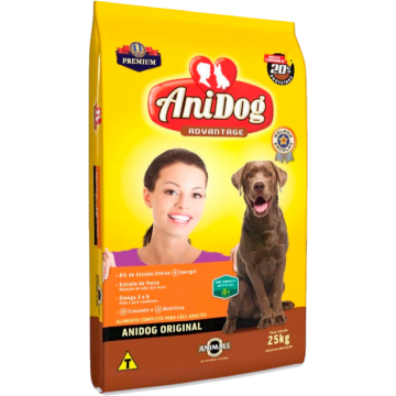 Ração AniDog Premium Cães Adultos - 25kg + Comedouro de Brinde
