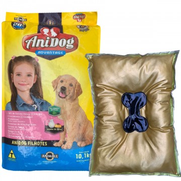 Ração AniDog Premium Cães Filhotes - 10,1kg + Caminha de Brinde