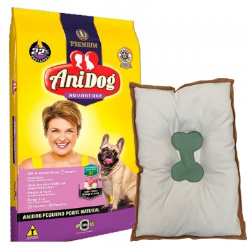 Ração AniDog Premium Cães Adultos Raças Pequenas - 10,1kg + Caminha de Brinde