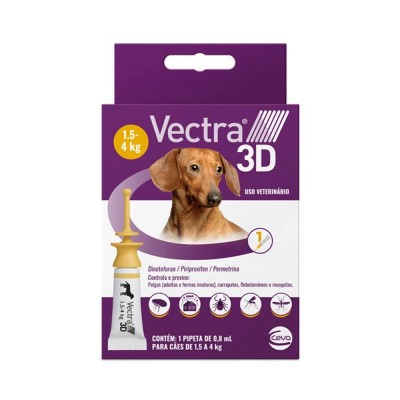 Antipulgas e Carrapatos Ceva Vectra 3D para Cães de 1,5 a 4 Kg