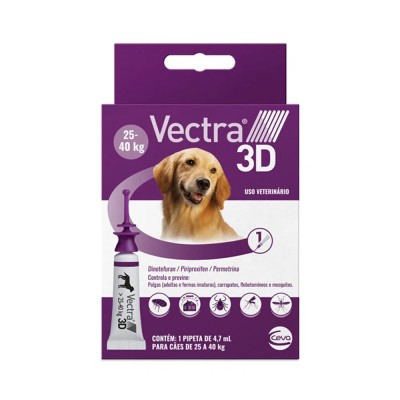 Combo Antipulgas e Carrapatos Ceva Vectra 3D para Cães de 25 a 40 Kg - 3 unidades