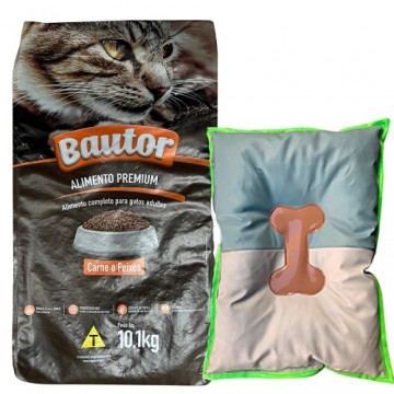 Ração Bautor Premium Gatos Adultos Carne e Peixes - 10,1kg + BRINDE