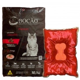 Ração Bocão Premium Gatos Castrados Sabor Frango - 10,1kg + Caminha de Brinde