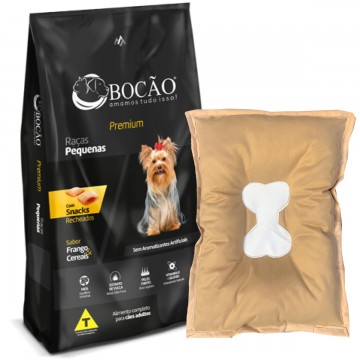 Ração Bocão Premium Cães Adultos Raças Pequenas Frango - 10,1kg + Caminha de Brinde