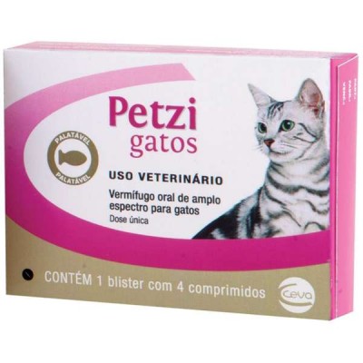 Vermífugo Petzi para Gatos 600 mg - 1 Comprimido