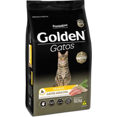 Ração Golden Gatos Adultos Sabor Frango - 10,1kg + Areia de Brinde
