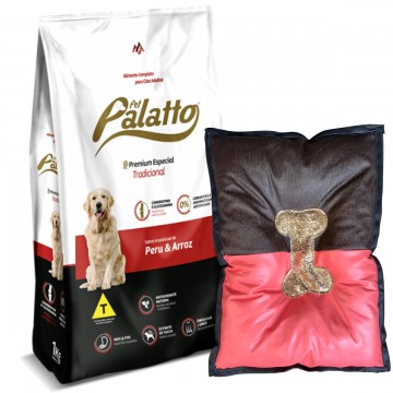 Ração Palatto Premium Especial Cães Adultos Peru - 15kg + Caminha de Brinde	