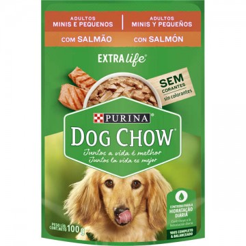 Sachê Purina Dog Chow Sabor Salmão para Cães Adultos Raças Pequenas - 100g