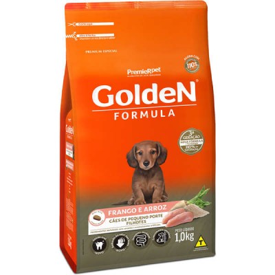 Ração Golden Formula Cães Filhotes Raças Pequenas Sabor Frango e Arroz - 1kg