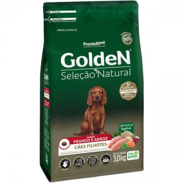 Ração Golden Seleção Natural Cães Filhotes Sabor Frango - 3kg