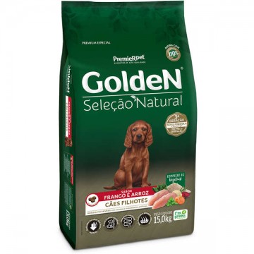 Ração Golden Seleção Natural Cães Filhotes Sabor Frango - 10,1kg
