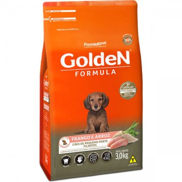 Ração Golden Formula Cães Filhotes Raças Pequenas Sabor Frango e Arroz - 3kg
