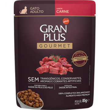 GranPlus Sachê Gourmet Carne para Gatos Adultos - 85g