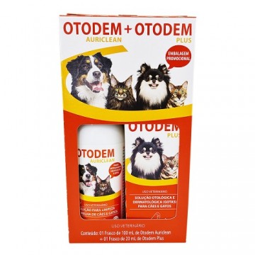 Kit Otodem Plus + Otodem Auriclean Ceva para Cães e Gatos