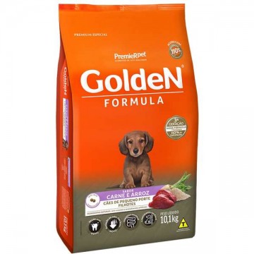 Ração Golden Formula Cães Filhotes Raças Pequenas Sabor Carne e Arroz - 10,1kg