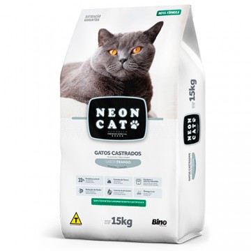 Ração Neon Premium Especial Gatos Castrados Frango - 10,1kg + Brinde