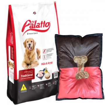 Ração Palatto Premium Especial Cães Adultos Peru - 15kg + Caminha de Brinde	