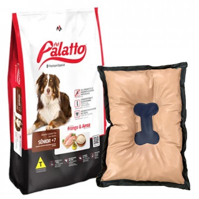 Ração Palatto Senior Cães Adultos Frango e Arroz - 15kg + Caminha de Brinde