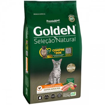 Ração Golden Seleção Natural Gatos Adultos Sabor Frango - 10,1kg