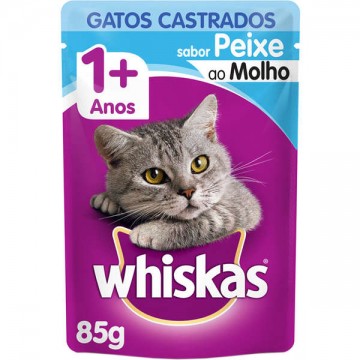 Sachê Whiskas para Gatos Castrados Sabor Peixe - 85g