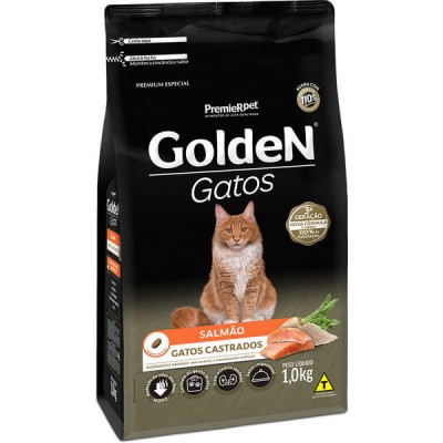 Ração Golden para Gatos Castrados Sabor Salmão - 1kg
