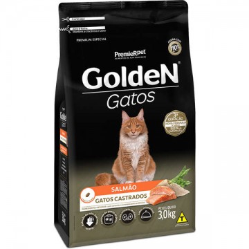Ração Golden para Gatos Castrados Sabor Salmão - 3kg