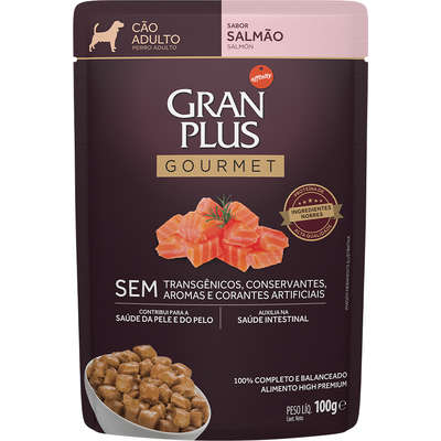 Sachê GranPlus Gourmet Cães Adulto Sabor Salmão - 100g