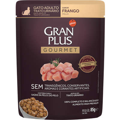 Sachê GranPlus Gourmet para Gatos Adultos Trato Urinário Frango - 85g