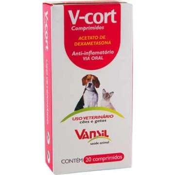 Anti-inflamatório Vansil V-cort para Cães e Gatos - 20 Comprimidos 