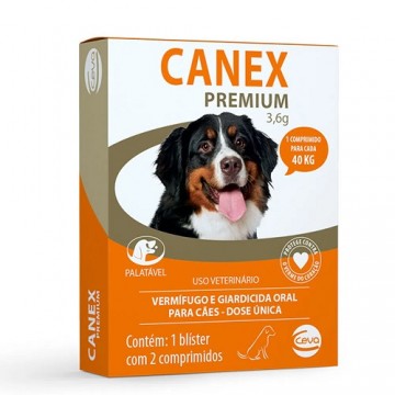 Vermífugo Canex Premium para Cães até 40kg - 2 comprimidos