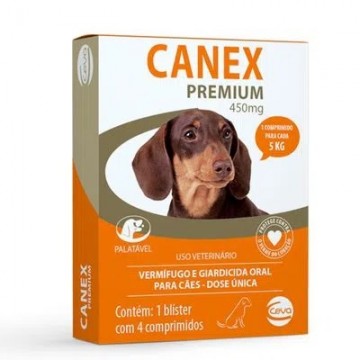 Vermífugo Canex Premium para Cães até 5kg - 4 Comprimidos