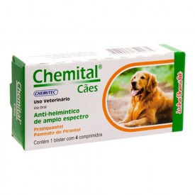 Vermífugo Chemital para Cães - 4 Comprimidos