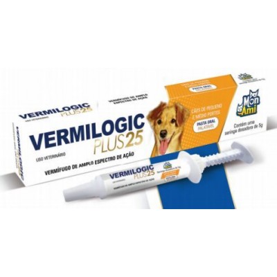 Vermífugo Vermilogic Plus 25 para Cães de Porte Pequeno e Médio - 5g