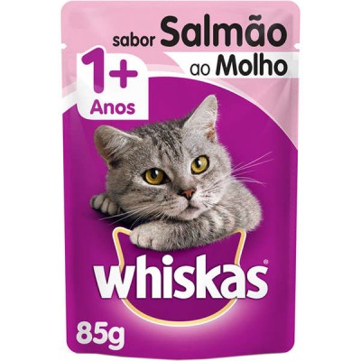 Sachê Whiskas para Gatos Adultos Sabor Salmão ao Molho - 85g