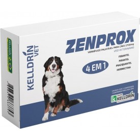 Vermífugo Zenprox Kelldrin 2700mg para Cães até 30kg - 4 comprimidos