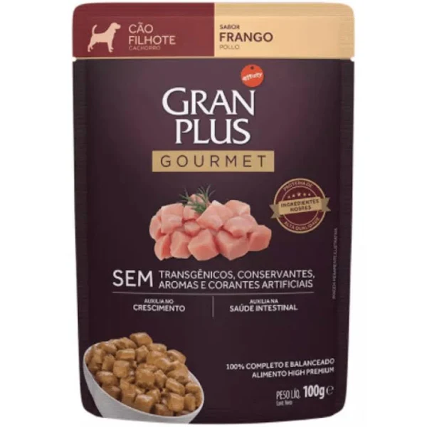 Sachê GranPlus Gourmet para Cães Filhotes Sabor Frango - 100g